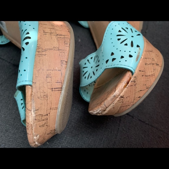 American Eagle mint cork wedges heels size 8 - Picture 7 of 7